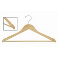 Flat Wooden Suit Hanger w/Non-Slip Bar